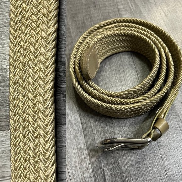 VINTAGE Tan Adjustable Fabric Belt Made In Taiwan Size Large - Picture 1 of 5